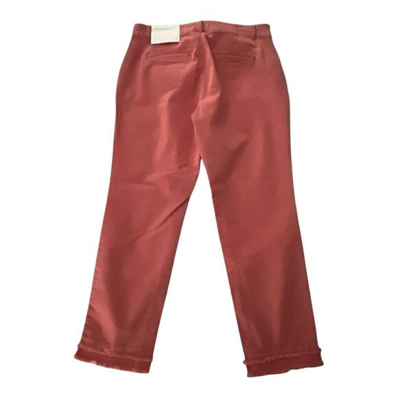 🆕 LOFT Orange Frayed Girlfriend Chinos size 8 - Picture 3 of 8